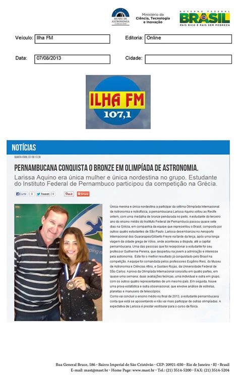 Ilha FM Pernambucana conquista o bronze em Olimpíada de Astronomia