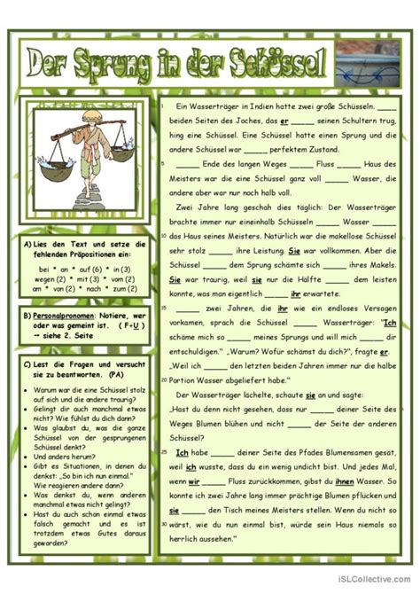 Sprung In Der Sch Ssel Allgemeine English Esl Worksheets Pdf Doc