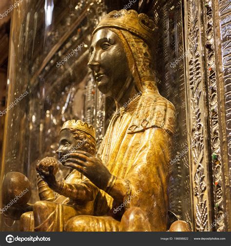 Black Madonna of Montserrat in Montserrat Monastery. Barcelona, Spain ...