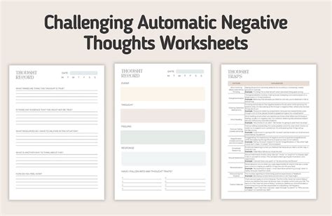 Thought Trap Worksheets CBT Cognitive Behavioural Therapy Tool