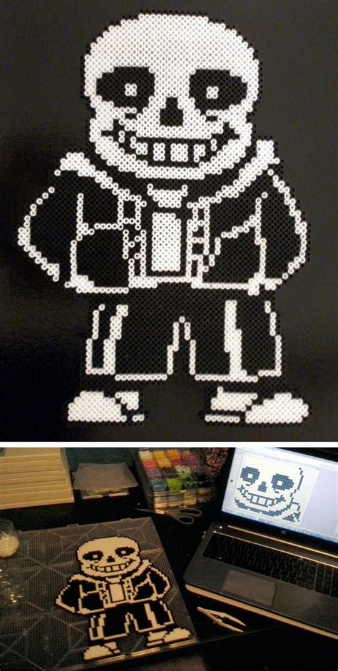 Undertale S Sans Made Out Of Perler Beads Perler Beads Pearl Beads Pattern Perler Beads Designs