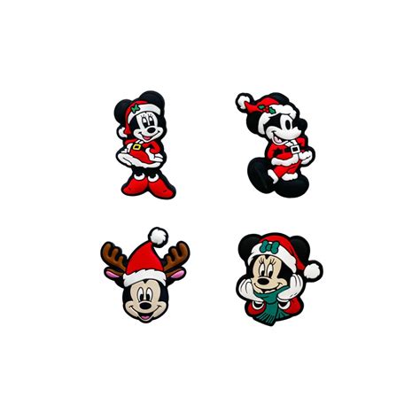 Figura Minnie Y Mickey Navidad Insumos De Silicona Para Portachupete