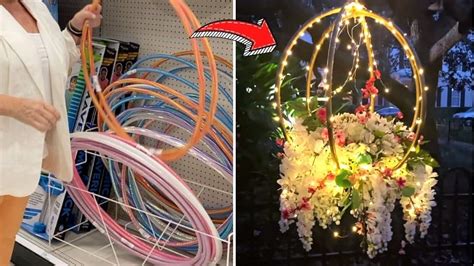 Dollar Store DIY Hanging Hula Hoops Planter