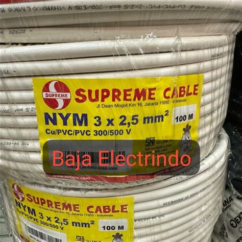 Jual Kabel Listrik Tunggal Isi 3 NYM 3X2 5MM SUPREME 100MTR Shopee