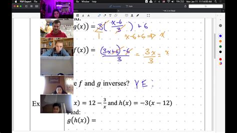 Precalculus Notes 3 4 Verify Inverse Functions Youtube