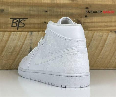 Giày Nike Air Jordan 1 Mid Triple White 2020 554724 109 Mẫu Giày