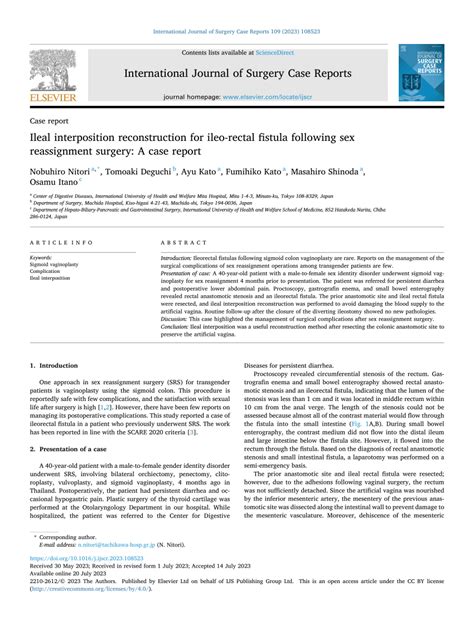 Pdf Ileal Interposition Reconstruction For Ileo Rectal Fistula