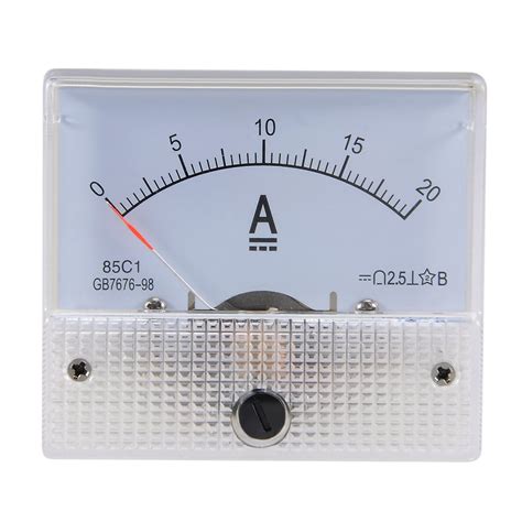 Uxcell Analog Current Panel Meter With Pulse Dc 0 20a 85c1 64x60x56mm For Circuit Testing Gauge