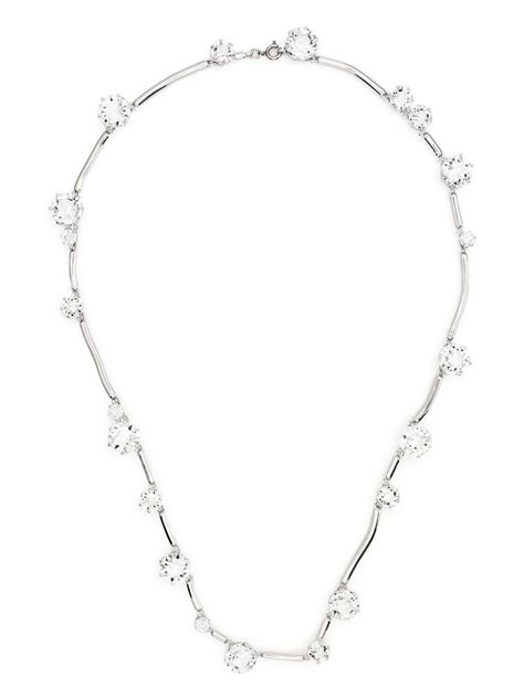 Swarovski Constella Crystal Embellished Necklace Silver Farfetch Sa