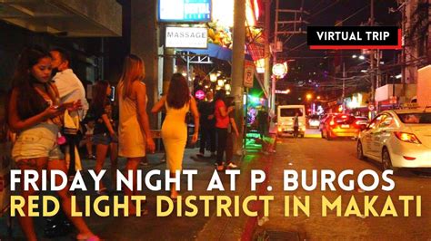 Friday Night At P Burgos St Poblacion In Makati Philippines Red