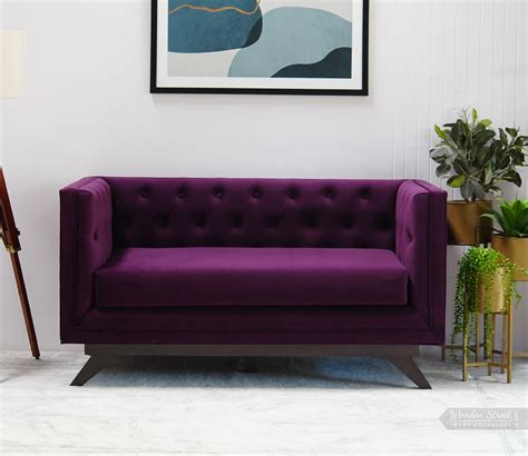 Buy Berlin 2 Seater Sofa Velvet Mulberry Pink Online In India At