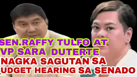 Sen Raffy Tulfo At Vice President Sara Duterte Nagka Sagutan Sa Budget