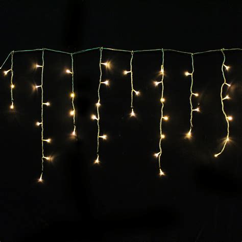 21m 500l Warm White Led Icicle Fairy Lights On Clear Cable