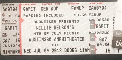 Ticket to Willie Nelson’s 4th of July Picnic | www.stillisstillmoving.com