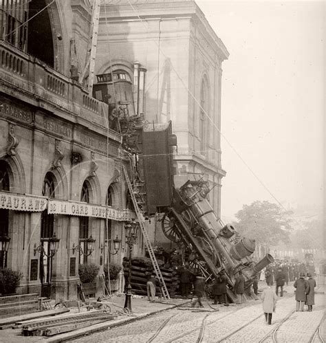 Vintage Montparnasse Train Derailment In Paris 1895 MONOVISIONS