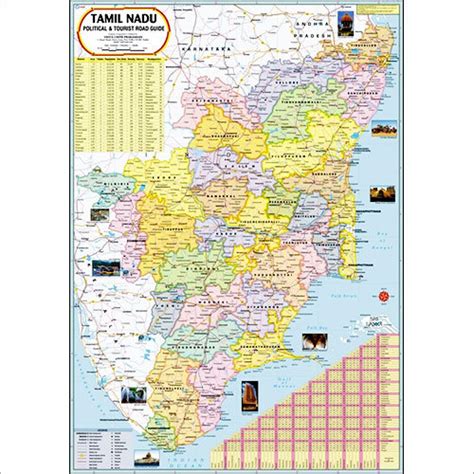 Tamil Nadu Political Map Dimensions X Centimeter Cm At Best