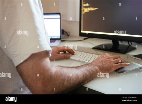web developer writing code  home office stock photo alamy