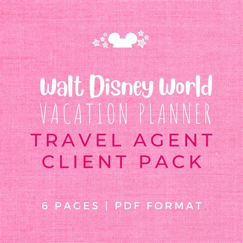 Disney Vacation Planner Travel Agent Client Sheets Planner Printable