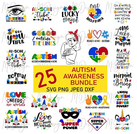 Autism Awareness Bundle Svg Huge Pack Autism Quotes And Etsy