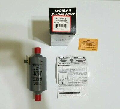 SPORLAN P N 800002 SF 287 T 7 8 ODF SOLDER SUCTION LINE FILTER