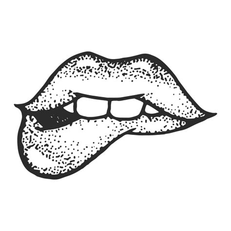 Diseño Png Y Svg De Labios Muerden Tatuaje Vintage Para Camisetas