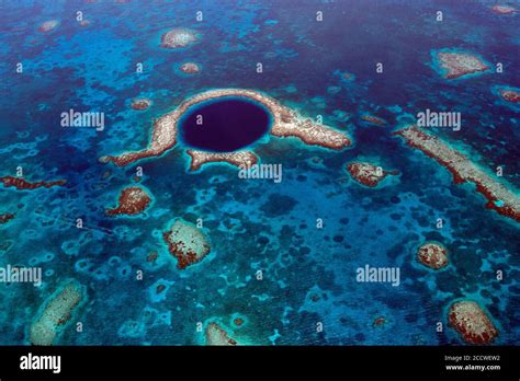 Aerial View Of The Great Blue Hole A Unesco World Natural Heritage