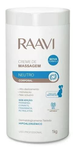 Creme Massagem Neutro Raavi 1kg Corpo Gestantes Original