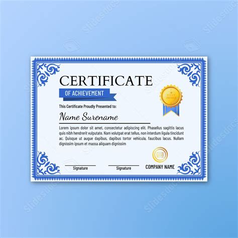 Gold Golden Certificate Grade Appreciation Certificates Academic