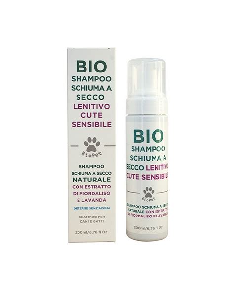 BioPet Bio Shampoo Schiuma A Secco Lenitivo Cute Sensibile Con