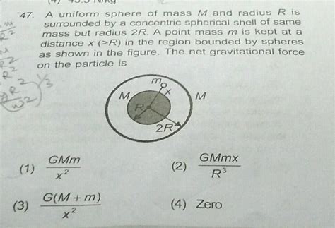 47 A Uniform Sphere Of Mass M And Radius R Is Surrounded By A