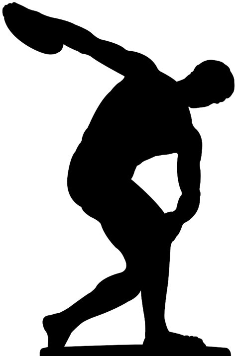 Discus Throw Silhouette Free Vector Silhouettes