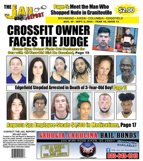 Jail Report: August 30 - The Augusta Press