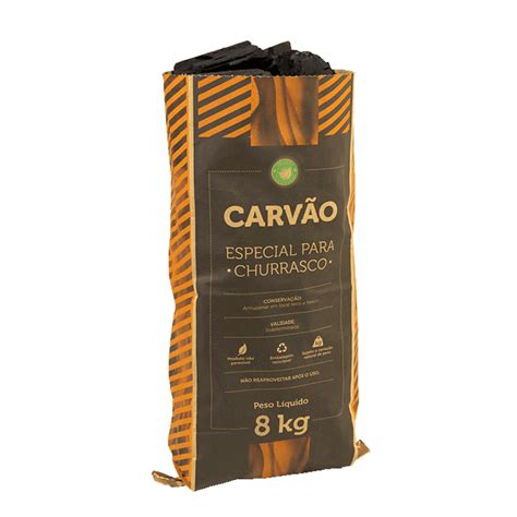 Carvão vegetal especial para churrasco pacote 8 kg Eco Optimus