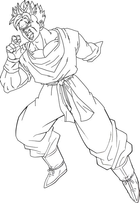 Super Saiyan Future Gohan Lineart By Brusselthesaiyan On Deviantart