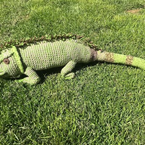 Crochet Pattern Big Iguana Realistic Lizard Etsy