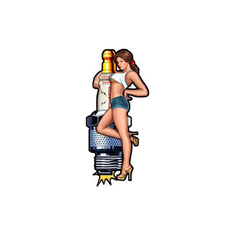 Champion Spark Plug Pin Up Girl Cut Out Garage Art Metal Sign Etsy