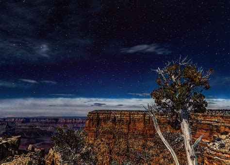 A Clear Star Filled Night Sky Grand Canyon Wallpaperable