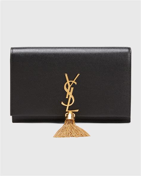 Saint Laurent Kate Ysl Python Embossed Wallet On Chain Neiman Marcus