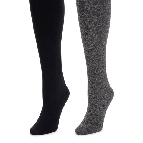 Womens Fleece Lined 2 Pair Pack Tights Muk Luks