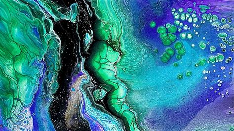 Wow Stunning Emerald Nebula Pour Painting Full Video YouTube