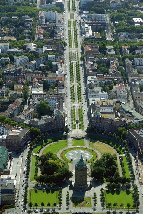 Luftbild Mannheim Industriedenkmal Wasserturm In Mannheim Im