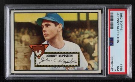 1952 Topps Johnny Klippstein White Back 148 PSA 7 EBay