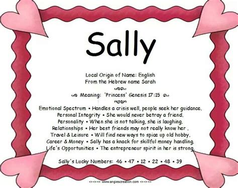 Sally Name Meaning Random Business Name