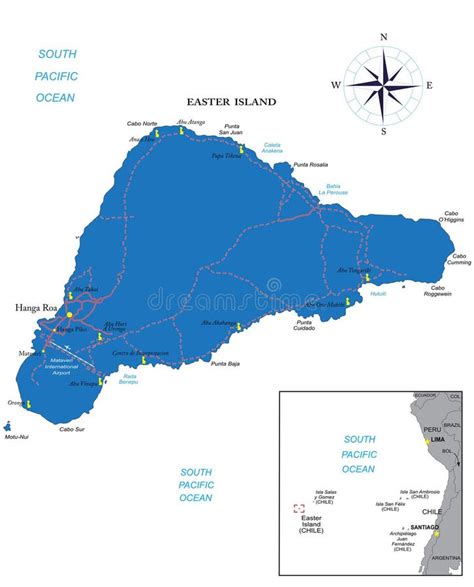 Mapa Político Altamente Detallado De La Isla De Pascua Ilustración del