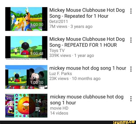 Mickey Mouse Clubhouse Hot Dog Song » Repeated for 1 Hour 7M v1ews-3 ...