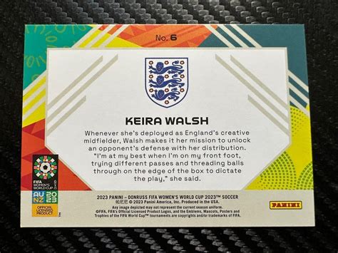 Keira Walsh Rookie England Donruss Fifa Wwc Field Vision