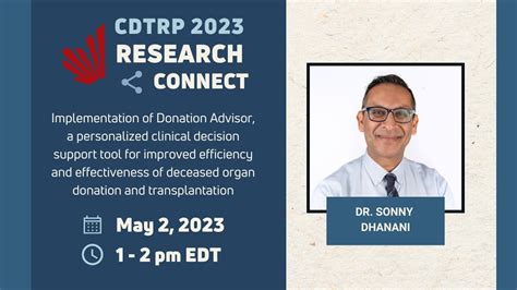 Cdtrp Research Connect Dr Sonny Dhanani Youtube