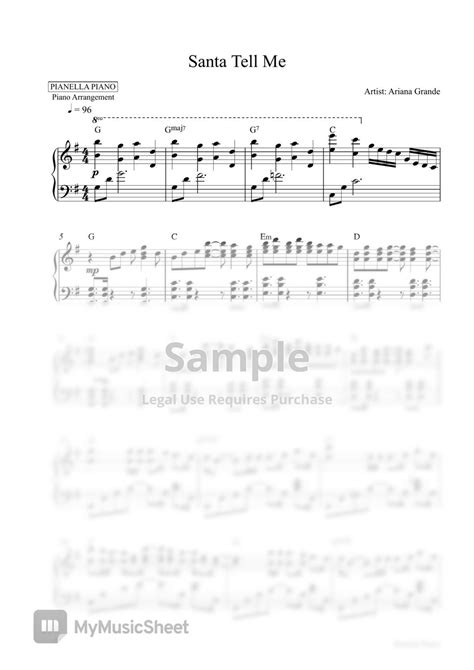 Ariana Grande - Santa Tell Me (Piano Sheet) Sheets by Pianella Piano