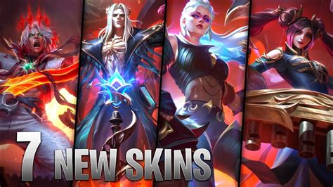 7 NEW PENTAKILL SKINS Karthus Viego Olaf Sona Mordekaiser Yorick