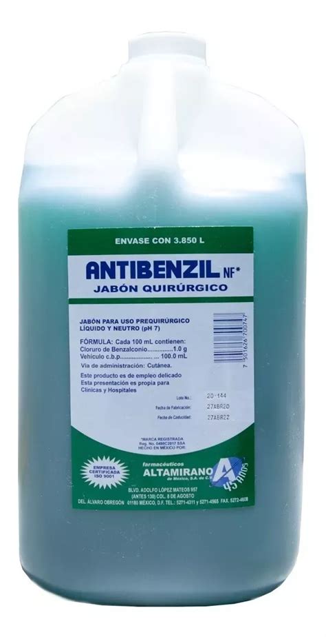 Jab N Quirurgico Antibenzil Litros Desinfectante Dish